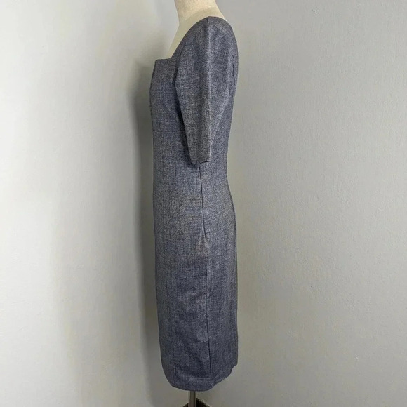 Betabrand Grey Blue Dress Ponte Knit Executive Sheath Dress Small - Picture 4 of 7
